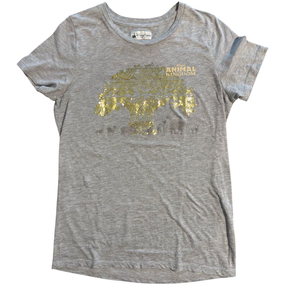 Disney Parks Disney's Animal Kingdom Gray & Gold Graphic T-Shirt Girls XL